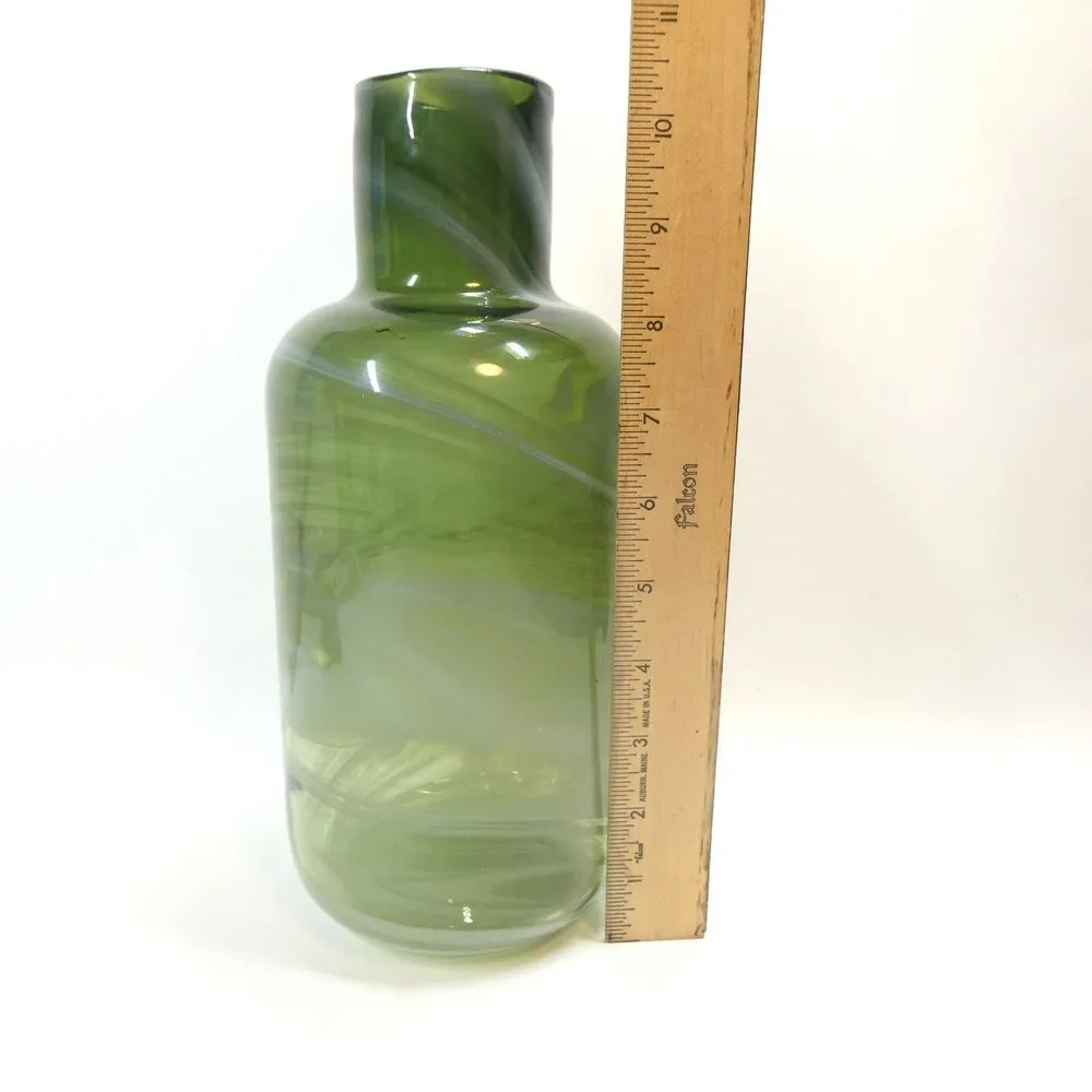 Ikea Iina Vuorivirta Green Swirl Glass Vase 2017 MCM